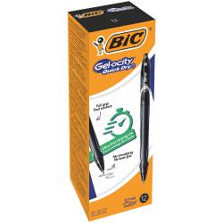 Cheap Stationery Supply of Bic Gel-ocity Quick Dry Gel Retractable Rollerball Pen 0.7mm Tip 0.3mm Line Black (Pack 12) 54202BC Office Statationery