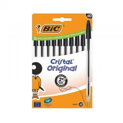 Cheap Stationery Supply of Bic Cristal Ballpoint Pen 1.0mm Tip 0.32mm Line Black (Pack 10) 54230BC Office Statationery