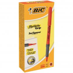 Cheap Stationery Supply of Bic Grip Highlighter Pen Chisel Tip 1.6-3.3mm Line Orange (Pack 12) 54244BC Office Statationery