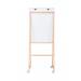 The photo shows a sleek and modern Bi-Silque Flipchart Easel & Pads Bi-Office Archyi Angolo Mobile Magnetic Easel. The easel stands at 750x1850mm and is a crisp white color. The mobile feature allows for easy transportation, making it perfect for presentations on-the-go. The magnetic surface allows for easy attachment of notes and documents, adding to its practicality.