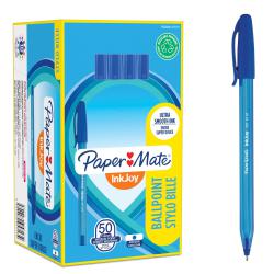 Cheap Stationery Supply of Paper Mate InkJoy 100 Ballpoint Pen 1.0mm Tip 0.7mm Line Blue (Pack 50) 56036NR Office Statationery