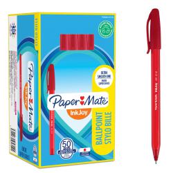Cheap Stationery Supply of Paper Mate InkJoy 100 Ballpoint Pen 1.0mm Tip 0.7mm Line Red (Pack 50) 56043NR Office Statationery