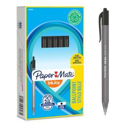 Cheap Stationery Supply of Paper Mate InkJoy 100 Retractable Ballpoint Pen 1.0mm Tip 0.7mm Line Black (Pack 20) 56085NR Office Statationery