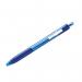 The photo showcases a pack of 12 Paper Mate InkJoy 300 Retractable Ballpoint Pens in vibrant blue color. Each pen features a 1.0mm tip size and produces a 0.7mm fine line. The pens have a sleek design and are perfect for everyday writing tasks.