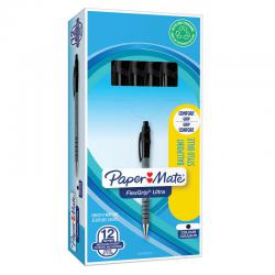 Cheap Stationery Supply of Paper Mate Flexgrip Ultra Retractable Ballpoint Pen 1.0mm Tip 0.5mm Line Black (Pack 12) 56197NR Office Statationery