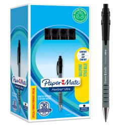 Cheap Stationery Supply of Paper Mate Flexgrip Ultra Retractable Ballpoint Pen 1.0mm Tip 0.5mm Line Black (Pack 36) 56239NR Office Statationery