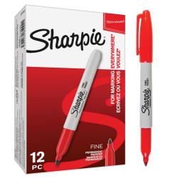Cheap Stationery Supply of Sharpie Permanent Marker Fine Tip 0.9mm Line Red (Pack 12) 56330NR Office Statationery