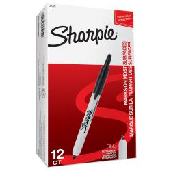 Cheap Stationery Supply of Sharpie Retractable Permanent Marker Fine Tip 1mm Line Black (Pack 12) 56351NR Office Statationery