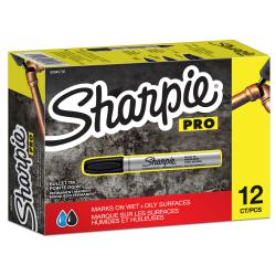 Cheap Stationery Supply of Sharpie Pro Metal Barrel Permanent Marker Bullet Tip 1.0mm Line Black (Pack 12) 56393NR Office Statationery