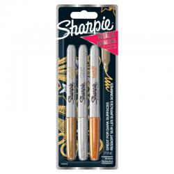 Cheap Stationery Supply of Sharpie Permanent Marker Fine Tip 0.9mm Line Assorted Metallic Colours (Pack 3) 56715NR Office Statationery