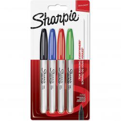 Cheap Stationery Supply of Sharpie Permanent Marker Fine Tip 0.9mm Line Assorted Standard Colours (Pack 4) 56722NR Office Statationery