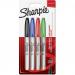 Sharpie Permanent Marker Fine Tip 0.9mm Line Assorted Standard Colours (Pack 4) - 1985858 56722NR