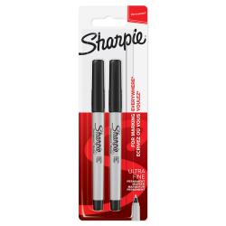 Cheap Stationery Supply of Sharpie Permanent Marker Ultra Fine Tip 0.5mm Line Black (Pack 2) 57002NR Office Statationery