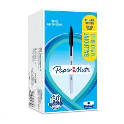 Cheap Stationery Supply of Paper Mate Stick Ballpoint Pen 1.0mm Tip 0.7mm Line Black (Pack 50) 57030NR Office Statationery