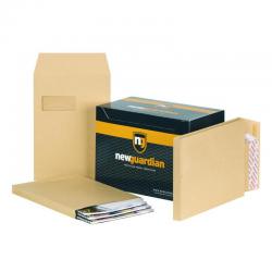 Cheap Stationery Supply of New Guardian Pocket Gusset Envelope C4 Peel and Seal Window Power-Tac 25mm Gusset 130gsm Manilla (Pack 100) 58724BG Office Statationery
