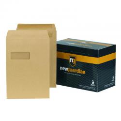 Cheap Stationery Supply of New Guardian Pocket Envelope C4 Peel and Seal Window 130gsm Manilla (Pack 250) 58822BG Office Statationery