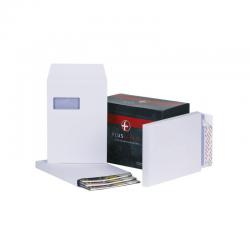 Cheap Stationery Supply of Plus Fabric Pocket Gusset Envelope C4 Peel and Seal Window Power-Tac 25mm Gusset 120gsm White (Pack 100) 58927BG Office Statationery