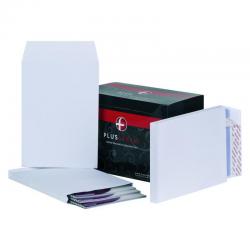 Cheap Stationery Supply of Plus Fabric Pocket Gusset Envelope C4 Peel and Seal Plain Power-Tac 25mm Gusset 120gsm White (Pack 100) 58934BG Office Statationery