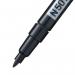 The image features a pack of 12 Pentel Co Permanent Markers, with a black color and a fine bullet tip that creates a 0.5-1mm line. The markers are labeled with the Pentel N50S model and are accompanied by the brands logo - a high-quality writing instrument.
