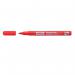 The picture is a pack of 12 red Pentel N50S permanent markers with a fine bullet tip, allowing for a 0.5-1mm line. The markers are clearly labeled with the Pentel Co logo and product name. The packaging is sleek and professional, making the markers suitable for various uses.