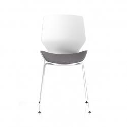 Cheap Stationery Supply of Florence White Frame Dark Grey Fabric Visitor Chair BR000209 59826DY Office Statationery