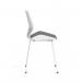 Dynamic Florence Visitor Chair With White Frame and Dark Grey Fabric Seat - BR000209 59826DY