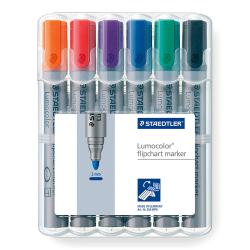 Cheap Stationery Supply of Staedtler Lumocolor Flipchart Marker Bullet Tip 2mm Line Assorted Colours (Pack 6) 60901SR Office Statationery
