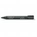 The photograph captures a pack of 10 Staedtler Lumocolor Permanent Markers with a black finish. Each marker has a bullet tip with a 2mm line width. The design is sleek and professional, making it perfect for any writing or drawing task.