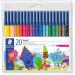 Staedtler Noris Fibre-Tip Pen 1mm Line Assorted Colours (Pack 20) 326 WP20 60971SR