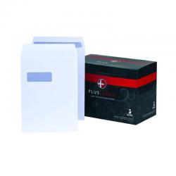 Cheap Stationery Supply of Plus Fabric Pocket Envelope C4 Self Seal Window 120gsm White (Pack 250) 61244BG Office Statationery