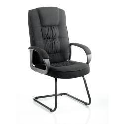 Cheap Stationery Supply of Moore Cantilever Visitor Chair Black Fabric With Arms KC0149 62304DY Office Statationery