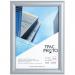 A sleek, modern Hampton Frames photo album with a plastic front for easy viewing. The snap frame is made of durable aluminium and boasts a silver finish. Perfect for displaying certificates or business inspiration.