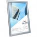 The Hampton Frames Literature Holders Photo Album Co Inspire for Business PosterPhoto Snap Frame is sleek and modern. It features a silver aluminum frame with a plastic front, perfect for showcasing an A3 sized poster or photo. Simple and professional, its a great addition to any office or workspace.