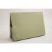 The photo is of a set of 25 Exacompta Legal Guildhall Double Pocket Legal Wallets, each made of 315gsm manilla paper in a vibrant green color. The wallets are designed to fit foolscap documents and feature two pockets for organization and storage.