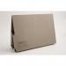 The photograph shows a stack of 25 grey Exacompta Legal Guildhall Double Pocket Legal Wallets made of 315gsm manilla material. The wallets have a foolscap size and feature two pockets for organized storage.