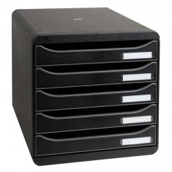 Cheap Stationery Supply of Exacompta Big Box Plus 5 Drawer Set Open Black 66672EX Office Statationery