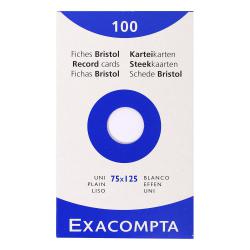 Cheap Stationery Supply of Exacompta Record Cards Plain 125x75mm White (Pack 100) 13301E 67071EX Office Statationery