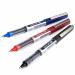 The image shows three sleek and modern Mitsubishi Pencil Company rollerball pens. Each pen features the uni-ball Eye Micro UB-150 model, with a 0.5mm tip that creates a precise 0.3mm line. The pens come in black, blue, and red, and are packaged in a plastic-free design. These pens are perfect for any writing task and are a stylish addition to any stationery collection.