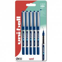 Cheap Stationery Supply of uni-ball Eye Micro UB-150 Liquid Ink Rollerball Pen 0.5mm Tip 0.3mm Line Plastic Free Packaging Blue (Pack 5) 68006UB Office Statationery