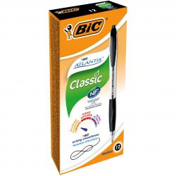 Cheap Stationery Supply of Bic Atlantis Retractable Ballpoint Pen 1mm Tip 0.32mm Line Black (Pack 12) 68387BC Office Statationery