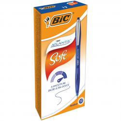 Cheap Stationery Supply of Bic Atlantis Premium Retractable Ballpoint Pen 0.32mm Line Blue (Pack 12) 68408BC Office Statationery