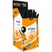 Bic Orange Ballpoint Pen 0.8mm Tip 0.30mm Line Black (Pack 50) - 872731 68583BC