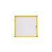 This picture shows a yellow aluminum framed Bi-Silque Glazed Notice Board and Bi-Office Ultrabite Magnetic Lockable Whiteboard Display Case, capable of holding 16 A4 documents. The dimensions are 940x1288mm.