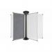 The image shows a sleek and sturdy wall mounted structure designed for flipping boards. The structure features a smooth magnetic surface for easy drywipe use, making it an essential accessory for any office setting. Its bi-silque material provides durability and a professional look, ensuring it is a reliable addition to any workspace. The silver frame and minimalist design add a modern touch, making it an ideal choice for any professional environment.