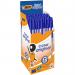 Bic Cristal Ballpoint Pen 1.0mm Medium Tip 0.32mm Line Blue (Pack 50) - 8373602 68625BC