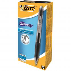 Cheap Stationery Supply of Bic Gel-ocity Grip Retractable Gel Rollerball Pen 0.7mm Tip 0.3mm Line Black (Pack 12) 68765BC Office Statationery