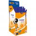 Bic Orange Ballpoint Pen 0.8mm Tip 0.30mm Line Blue (Pack 50) - 872730 68870BC