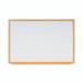 The photograph captures a sleek and professional-looking Bi-Silque Drywipe Board from Bi-Offices Earth-It line. The non-magnetic melamine whiteboard boasts a contemporary oak wood frame, adding a touch of elegance to any workspace. Measuring 900x600mm, it is the perfect size for various uses. The clean surface and crisp edges showcase the high-quality materials used in its construction. This board is a great addition to any office or classroom setting, providing a practical and visually appealing space for brainstorming, organizing, and presenting ideas.