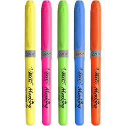 Cheap Stationery Supply of Bic Grip Highlighter Pen Chisel Tip 1.6-3.3mm Line Assorted Colours (Pack 5) 68996BC Office Statationery