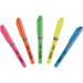 In the photo, five Bic Grip Highlighter Pens sit side by side, each with a chisel tip and assorted colors. The pens have a sturdy design and feature the iconic Bic logo. The chiseled tips range from 1.6 to 3.3mm, perfect for highlighting important information.